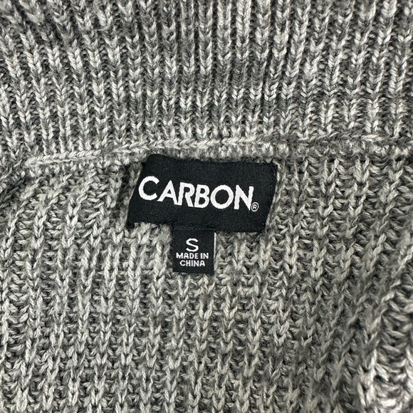 Carbon Long Sleeve Grey Cardigan Sweater Size Small - Picture 11 of 12